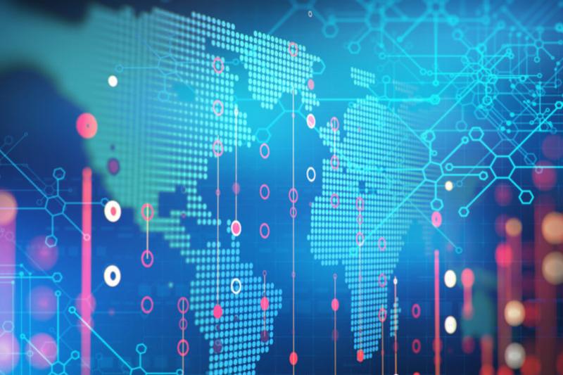 digital abstract rendition of the world map