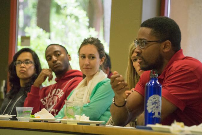 Attendees at the GSE's second annual "So, What Are You Working On?" (SWAYWO) conference organized for and by students.