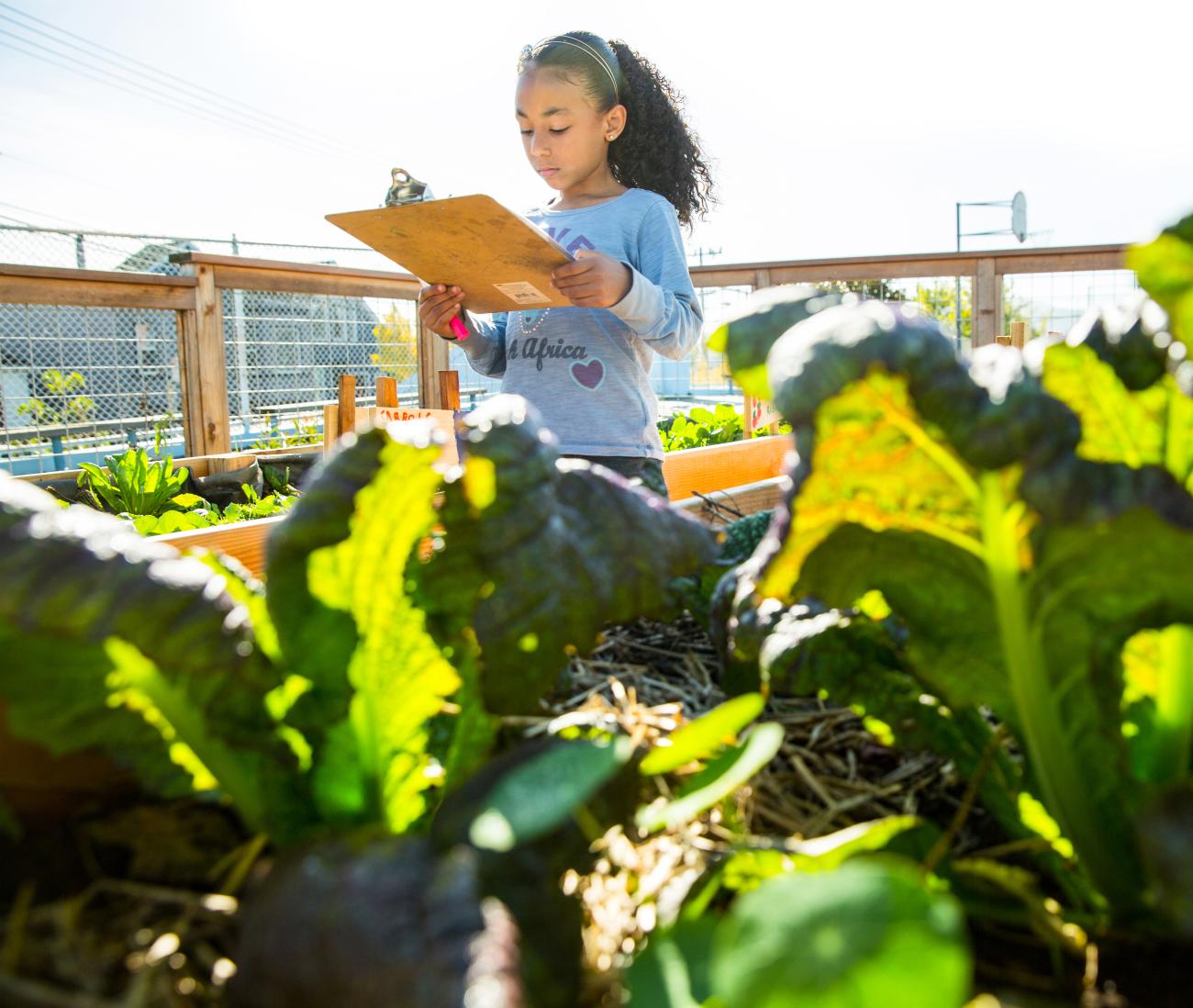 Photo of young girl in garden by Education Outside