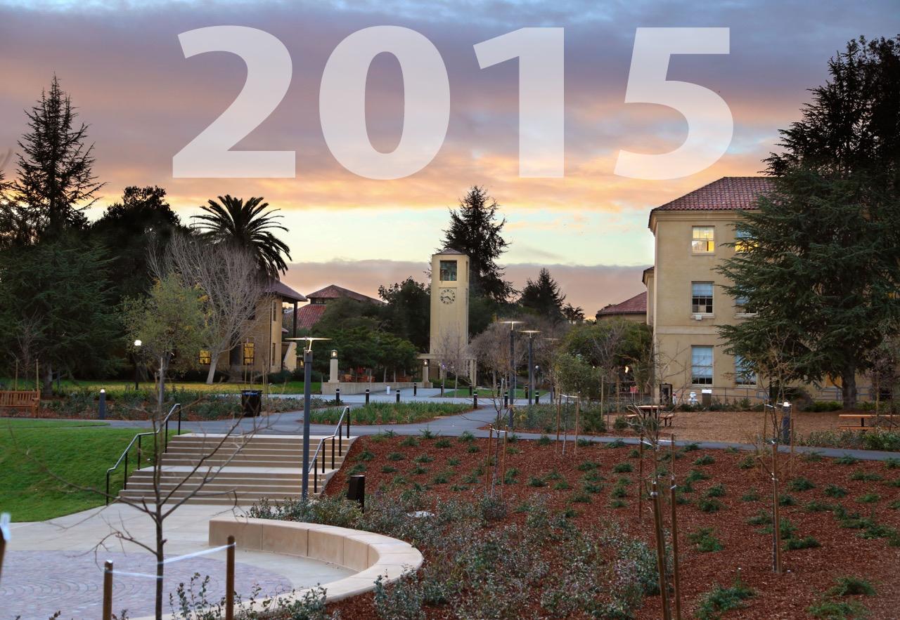 View of Cubberley and Barnum Center from the Meyer Green, which opened in November. (Photo: Sofiia Kukhar)